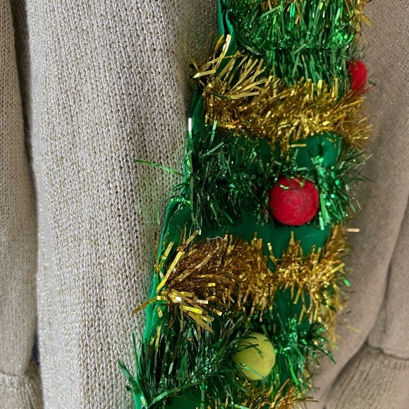 HOLIDAY TIME GOLD SHIMMER XMAS TREE UGLY XMAS SWEATER XXL - Picture 7 of 11